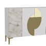 Hanah Home Consola KM120 Mármol Blanco y Éfeso Dorado Ancho 120 cm
