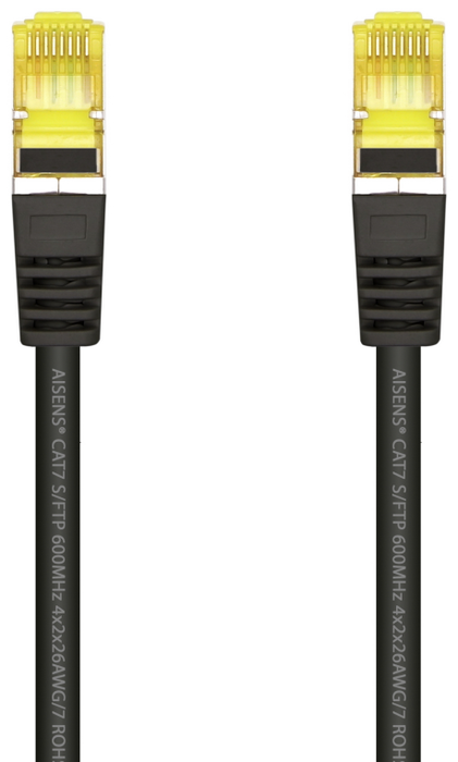 Aisens Cable de red RJ45 CAT.7 S/FTP PIMF 600 MHz 25 cm Negro