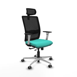 PIQUERAS Y CRESPO Silla de oficina Haches con mecanismo Sincro/Traslack Turquesa y Negro