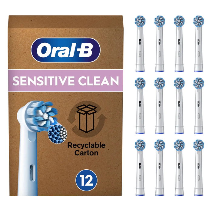 Oral-B Cabezales de Repuesto Sensitive Clean, Pack de 12, Blanco Oral-B Cabezales de Repuesto Sensitive Clean, Pack de 12, Blanco