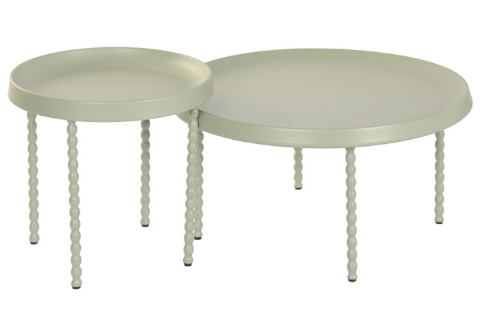 DKD Home Decor Mesita Auxiliar Verde Menta 75x39x75 cm Set 2
