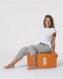 Atelier Del Sofa Puf Redondo Jardín Exterior 55cm Diámetro Color Naranja 30cm Altura