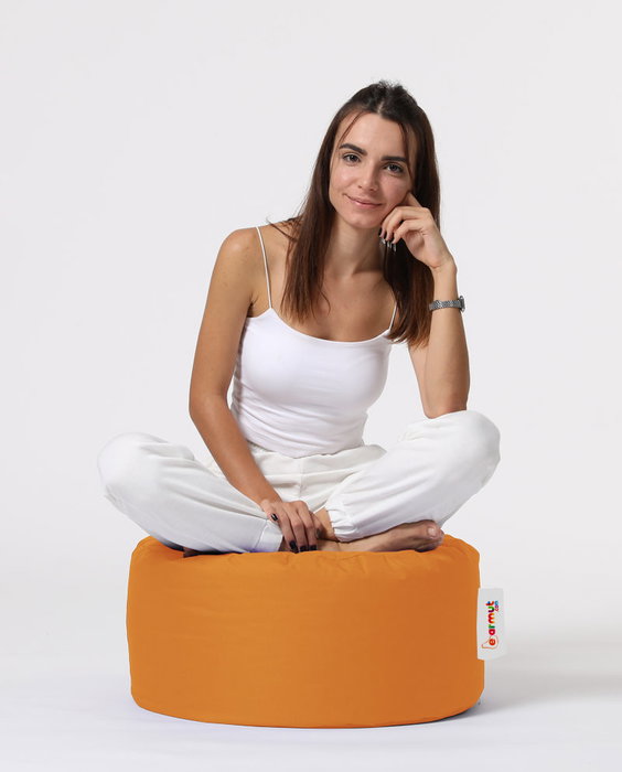 Atelier Del Sofa Puf Redondo Jardín Exterior 55cm Diámetro Color Naranja 30cm Altura