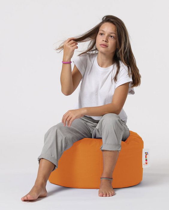 Atelier Del Sofa Puf Redondo Jardín Exterior 55cm Diámetro Color Naranja 30cm Altura