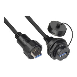 GoodConnections Alcasa IC04-U303 Cable de Extensión USB 2.0 Tipo A Macho a Hembra, 1 Metro, Negro