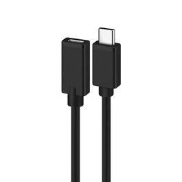 EWENT EC1037 Cable de Extensión USB 2.0 Tipo C a USB 2.0 Tipo C Macho a Hembra, 1.8 m, Negro