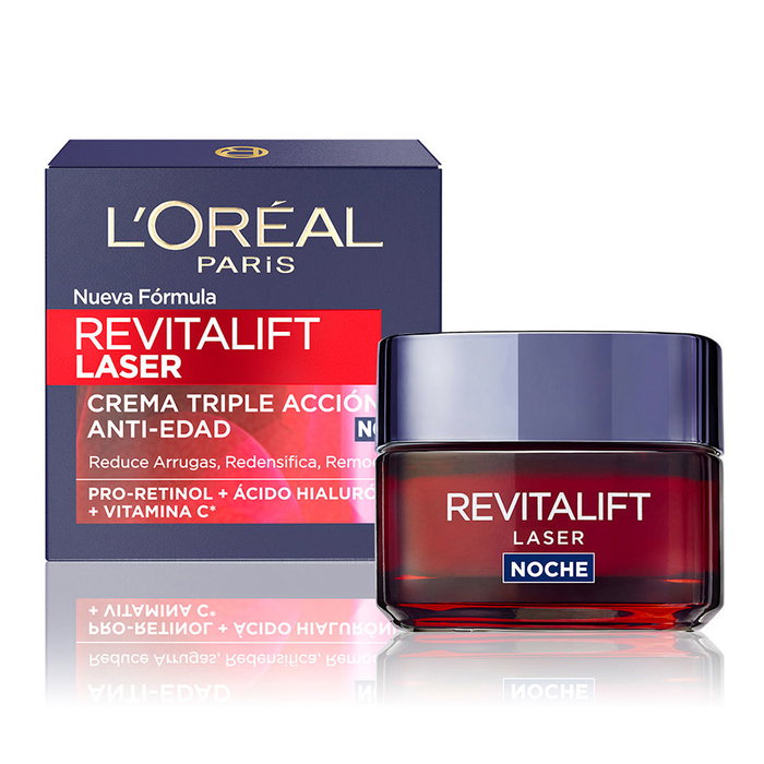 L'Oréal Paris REVITALIFT LASER X3 Crema Noche Antiarrugas con Pro-XylaneTM y Centella Asiática para Mujer - 50 ml
