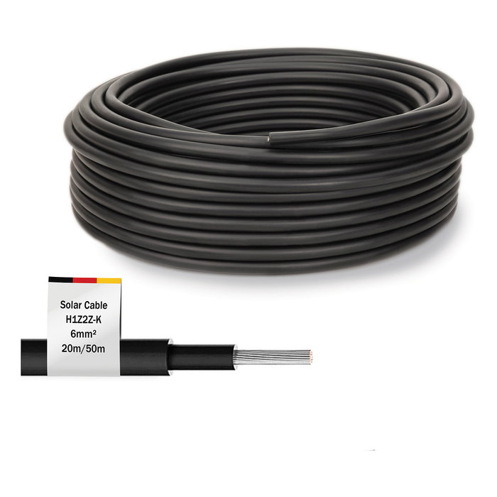 Digitus DK-SCIC6B-0500 - Cable Solar PV 6 mm2 Negro 1500V DC 50 m, UV y Resistente a la Intemperie, -40 a 90 grados C