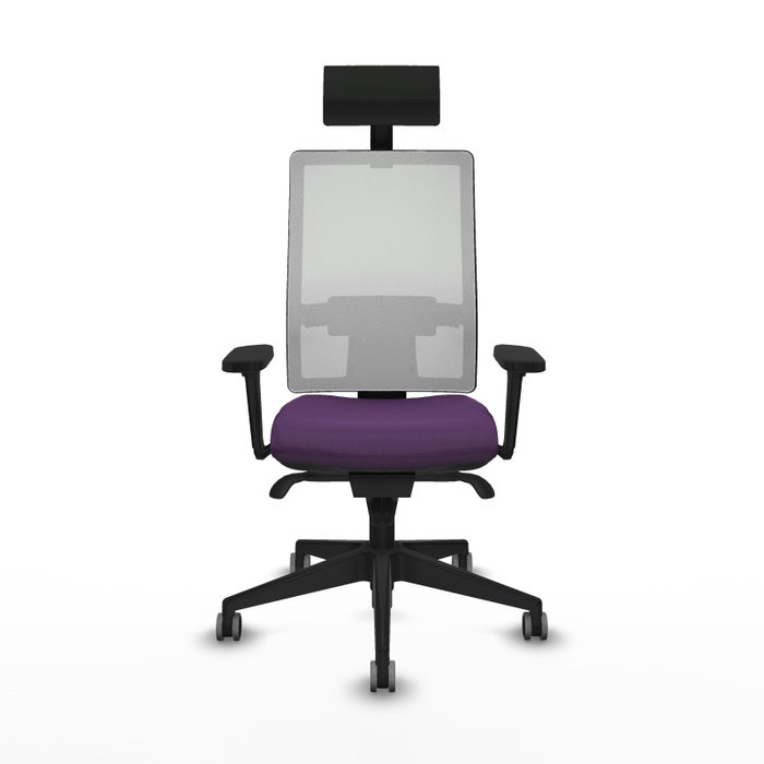 PIQUERAS Y CRESPO Silla de oficina Horna con mecanismo Sincro, Morado y Blanco
