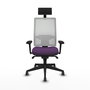 PIQUERAS Y CRESPO Silla de oficina Horna con mecanismo Sincro, Morado y Blanco