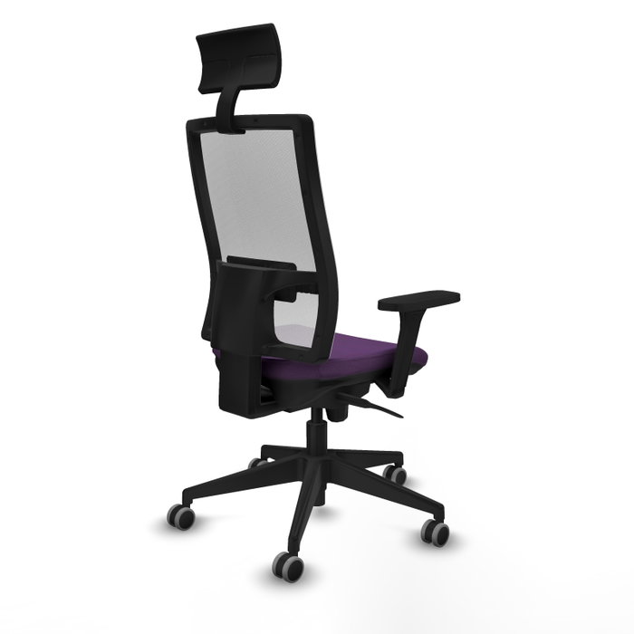 PIQUERAS Y CRESPO Silla de oficina Horna con mecanismo Sincro, Morado y Blanco