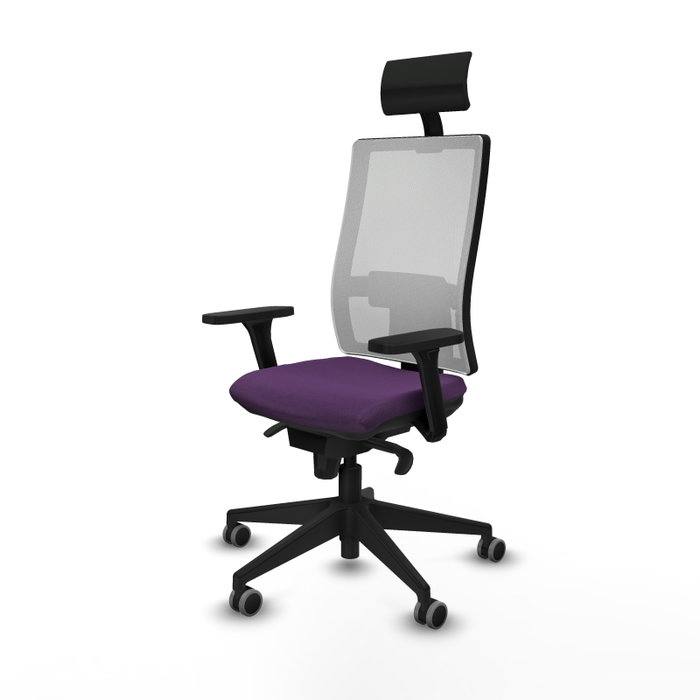 PIQUERAS Y CRESPO Silla de oficina Horna con mecanismo Sincro, Morado y Blanco