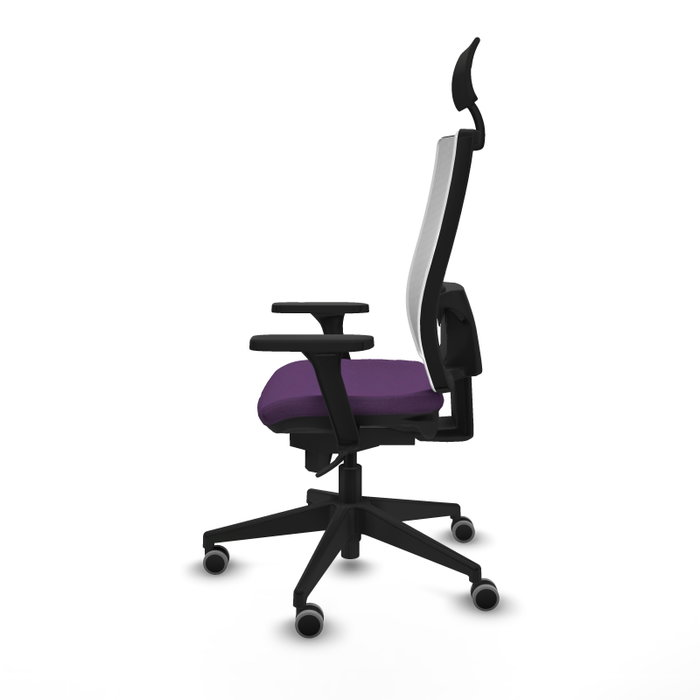 PIQUERAS Y CRESPO Silla de oficina Horna con mecanismo Sincro, Morado y Blanco