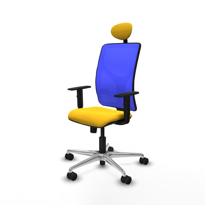 PIQUERAS Y CRESPO Silla de oficina Motilla con mecanismo Sincro, Amarillo y Azul PIQUERAS Y CRESPO Silla de oficina Motilla con mecanismo Sincro, Amarillo y Azul