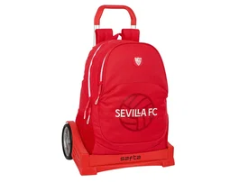 Mochila Escolar con Ruedas Sevilla Fútbol Club Rojo 32 x 44 x 16 cm