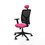PIQUERAS Y CRESPO Silla de oficina Motilla con mecanismo Sincro/Traslack Rosa y Negro