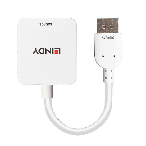 Lindy Adaptador HDMI a DisplayPort 1.2, Conversor Activo HDMI 18Gbps a DisplayPort
