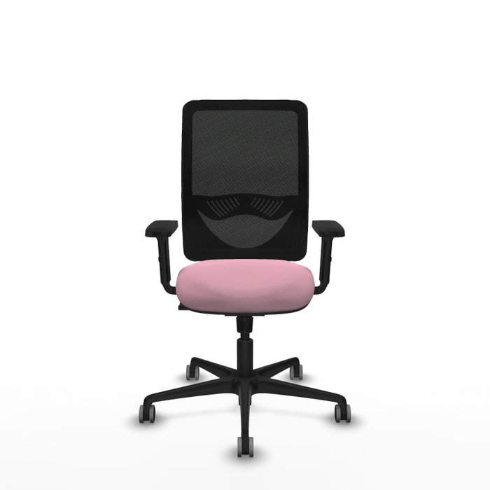 PIQUERAS Y CRESPO Silla de oficina Zulema con mecanismo Sincro, Tela Rosa y Malla Negra PIQUERAS Y CRESPO Silla de oficina Zulema con mecanismo Sincro, Tela Rosa y Malla Negra
