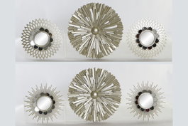DKD Home Decor Set de 3 Espejos Dorados 35x35x3,5 cm