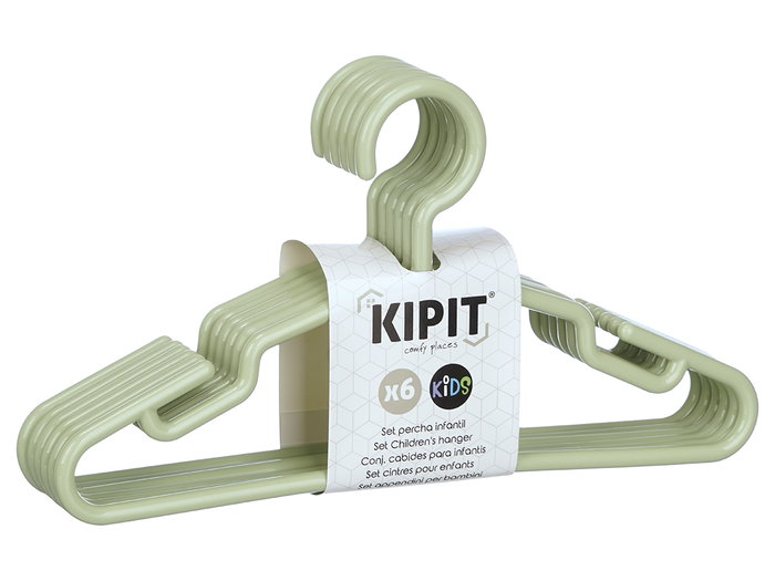 Kipit Set 6 Perchas Infantil Surtidos Colores Pastel 29.5 x 16.5 x 0.5 cm (Set de 24)