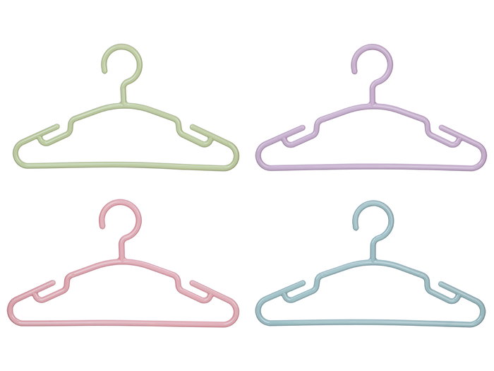 Kipit Set 6 Perchas Infantil Surtidos Colores Pastel 29.5 x 16.5 x 0.5 cm (Set de 24)