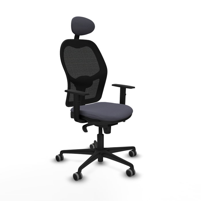 PIQUERAS Y CRESPO Silla de oficina Jorquera con mecanismo Sincro, Tela Gris oscuro y Malla Negro PIQUERAS Y CRESPO Silla de oficina Jorquera con mecanismo Sincro, Tela Gris oscuro y Malla Negro