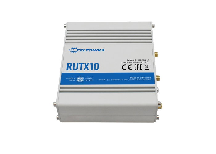 Teltonika RUTX10 Router Industrial WiFi Dual Band Gigabit Ethernet Teltonika RUTX10 Router Industrial WiFi Dual Band Gigabit Ethernet