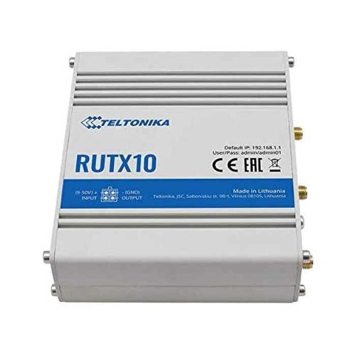 Router Teltonika RUTX10 Blanco Gris USB USB 2.0 RJ45 Ethernet LAN PoE x 1 Bluetooth Wi-Fi 5 GHz