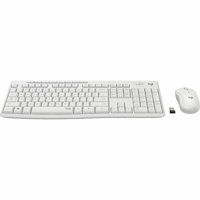 Logitech MK295 Silent Combo de Teclado y Ratón Inalámbrico Blanco QWERTZ Alemán