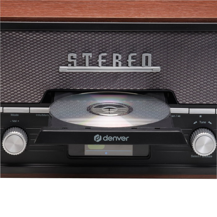 Denver MDA-525DW Reproductor de CD Portátil con Radio DAB+/FM, Bluetooth y Altavoces 10W, Madera Denver MDA-525DW Reproductor de CD Portátil con Radio DAB+/FM, Bluetooth y Altavoces 10W, Madera