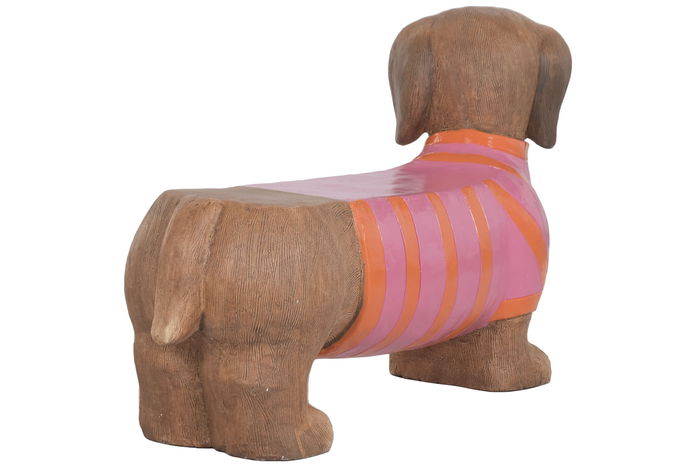 DKD Home Decor Figura Perro Magnesia Naranja Azul 75.5x23x41.5 cm (2 Unidades)