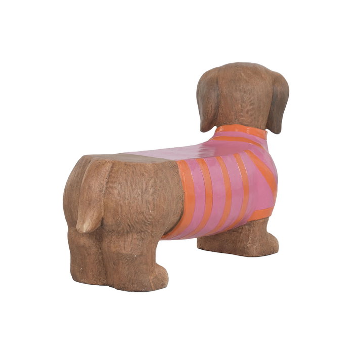 DKD Home Decor Set de 2 Figuras Decorativas de Perro, Magnesia, Naranja y Azul