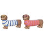 DKD Home Decor Set de 2 Figuras Decorativas de Perro, Magnesia, Naranja y Azul
