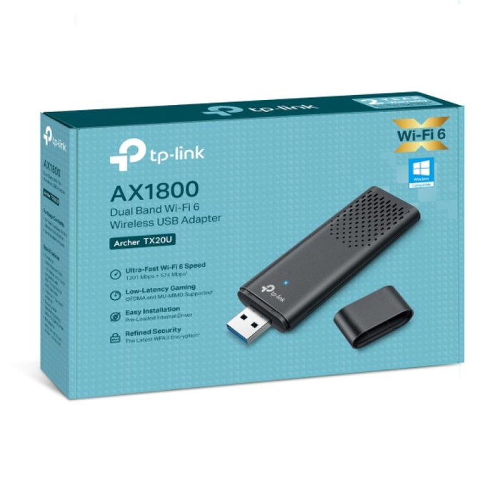 TP-Link Archer TX20U Adaptador USB WiFi 6 AX1800 Dual Band, Red Inalámbrica, Tarjeta de Red