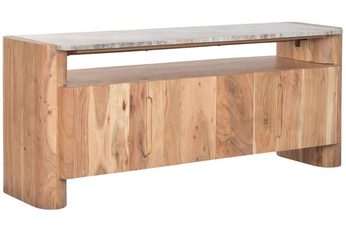 DKD Home Decor Mueble TV 150 x 60 x 40 cm Acacia y Marmol