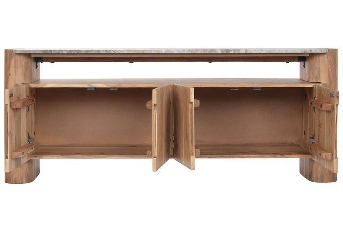 DKD Home Decor Mueble TV 150 x 60 x 40 cm Acacia y Marmol
