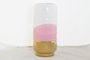 DKD Home Decor Jarrón de Porcelana Rosa y Dorado 12,2x12,2x26 cm