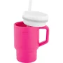 Infantino INF0773554080407 Taza de silicona para bebé y niño, 255 ml, color chicle, mi primera taza