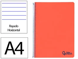 Liderpapel Cuaderno Espiral A4 Wonder Rojo 80 Hojas 90g