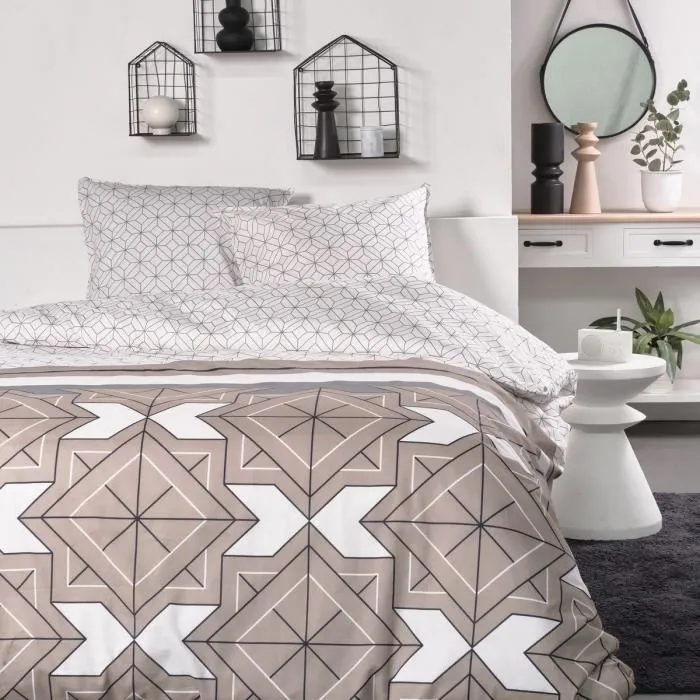 Today TOD3574641212209 Juego de Cama Doble 240x200 cm 100% Algodón Beige, Blanco y Negro Today TOD3574641212209 Juego de Cama Doble 240x200 cm 100% Algodón Beige, Blanco y Negro