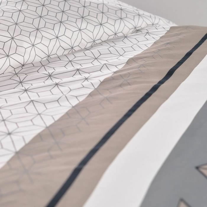 Today TOD3574641212209 Juego de Cama Doble 240x200 cm 100% Algodón Beige, Blanco y Negro