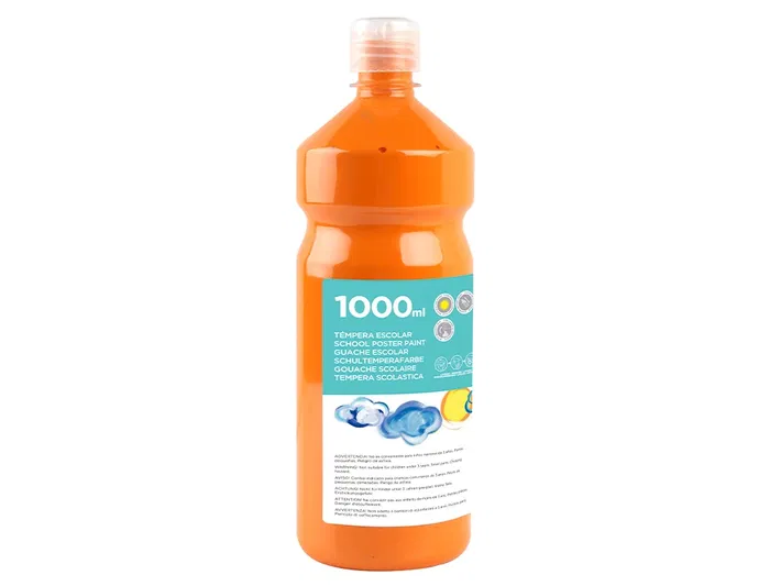 Liderpapel Tempera Escolar Liquida 1000 ml Naranja Superlavable
