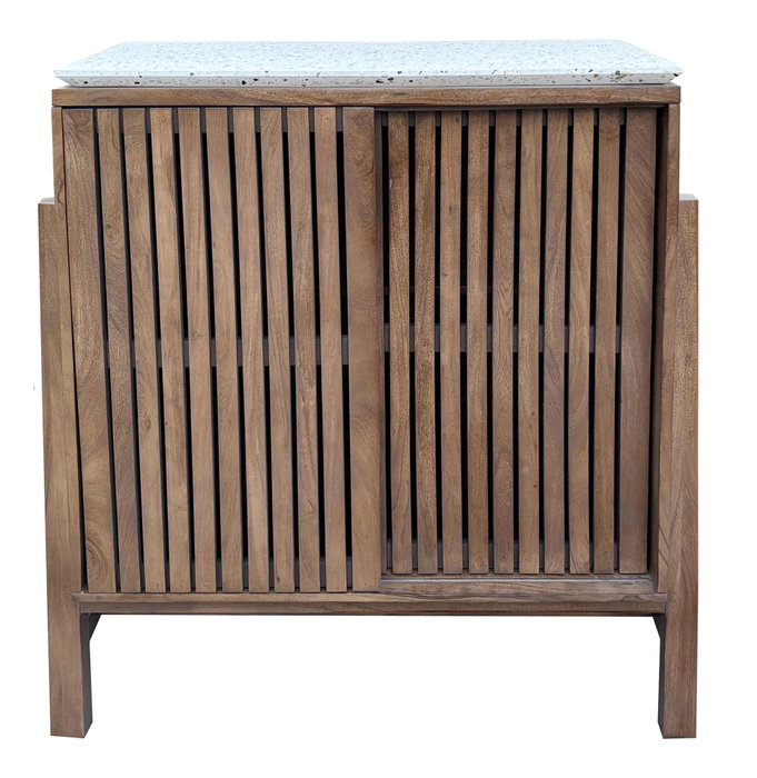 DKD Home Decor Aparador de Acacia y Terrazo Terrazó Oriental - Bixoto.com