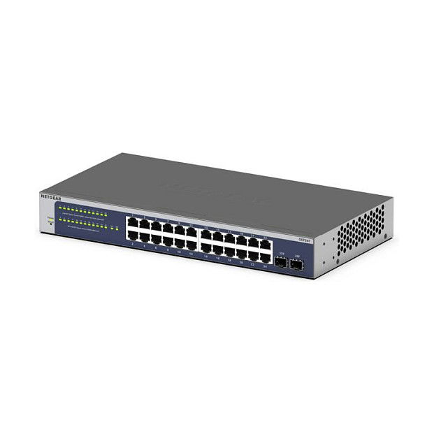 NETGEAR GS724Tv6 Switch Gestionado L2+/L3 Lite Smart, 24 Puertos Gigabit Ethernet (10/100/1000) + 2 SFP, Montaje Rack 1U, 52 Gbit/s, 256 VLANs