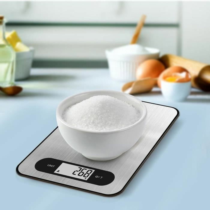 Little Balance Báscula culinaria delgada de acero inoxidable USB Little Balance Báscula culinaria delgada de acero inoxidable USB