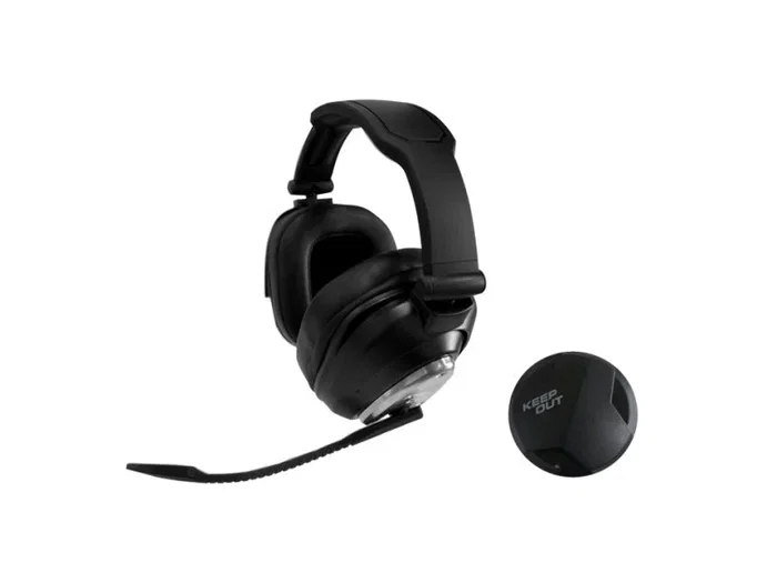 Keep Out Auriculares Gaming Inalámbricos HXAIR 7.1 Virtual con Micrófono Omnidireccional, 10h Autonomía, Negro/Plata, Compatible con PS4/PS5/Xbox/PC