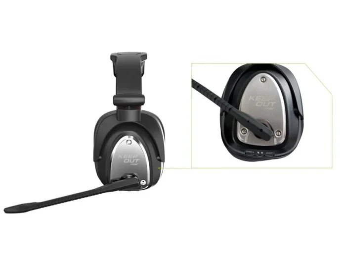 Keep Out Auriculares Gaming Inalámbricos HXAIR 7.1 Virtual con Micrófono Omnidireccional, 10h Autonomía, Negro/Plata, Compatible con PS4/PS5/Xbox/PC