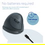 R-Go Ratón Ergonómico Vertical HE Basic para Mano Derecha, Mediano (165-185 mm), Bluetooth 5.0, 1600 DPI, 3 Botones Programables, Recargable, Color Gris