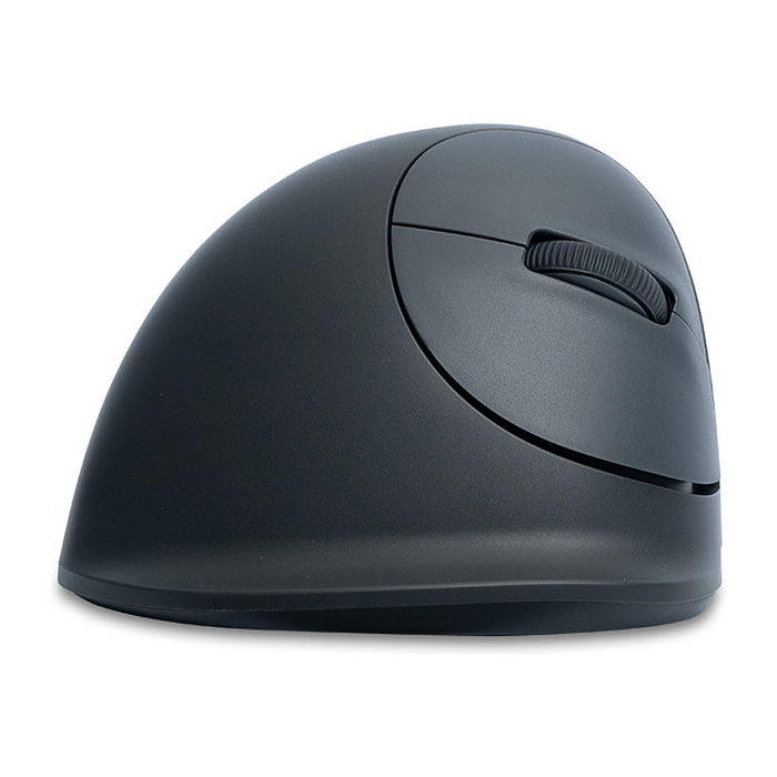 R-Go Ratón Ergonómico Vertical HE Basic para Mano Derecha, Mediano (165-185 mm), Bluetooth 5.0, 1600 DPI, 3 Botones Programables, Recargable, Color Gris