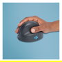 R-Go Ratón Ergonómico Vertical HE Basic para Mano Derecha, Mediano (165-185 mm), Bluetooth 5.0, 1600 DPI, 3 Botones Programables, Recargable, Color Gris